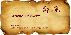 Szarka Herbert névjegykártya